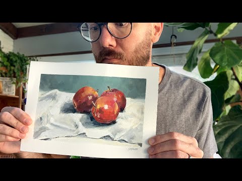 GOUACHE PAINTING Apples Still Life