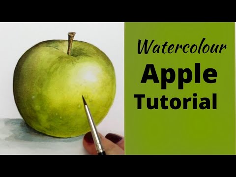 HOW TO PAINT AN APPLE WITH WATERCOLOR   Realistic apple in watercolour suitable for beginners