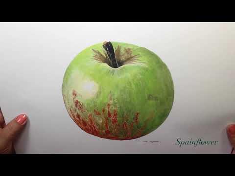How to paint this realistic looking Apple under Anna Mason online tutorial annamason watercolor
