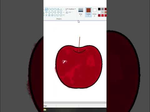 Draw 3D Apple In MS Paint Tutorial shorts
