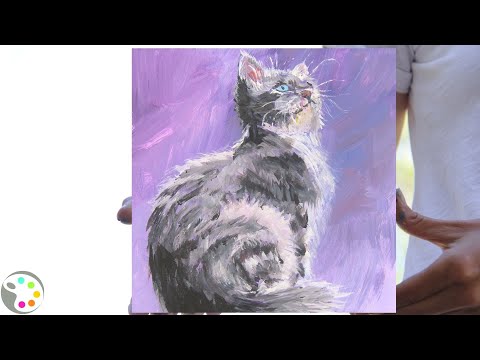 How to Paint a Cat  Step by Step Acrylic Painting Tutorial