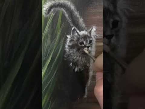 How to Paint a Cat in Lavender full tutorial available on my channel  shorts cats art