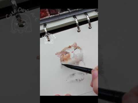 Cute cat      Easy watercolor paint on my notebook shorts