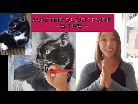 HOW TO PAINT BLACK FUR IN WATERCOLOR  5 Tips  Black Cat Tutorial for Beginners