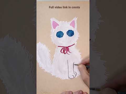 How to draw cat easy Art lessons Drawing tutorial Painting cat with toothbrush