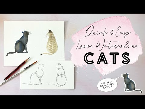 Quick and Easy Loose Watercolour Cats