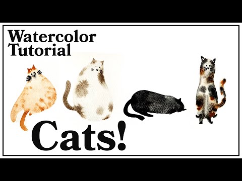 Watercolor Tutorial  How to Paint CATS for Beginners