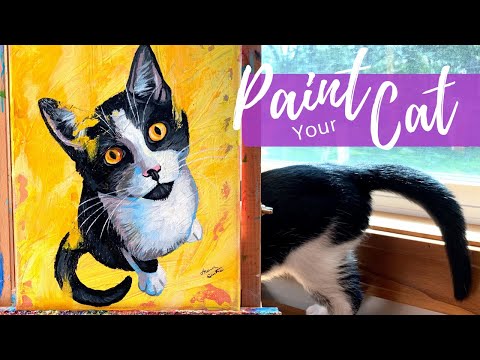 Painting Your Cat in Acrylics  30Minute Beginner Painting