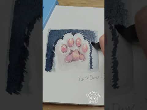 Easy watercolor tutorials      How to paint  A Cat Paw short