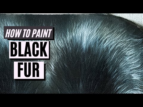 How to Paint SHORT SHINY BLACK FUR with Oil Paint or Acrylic Paint  Black Fur Tutorial