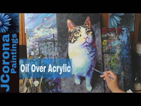 Painting a HOUSE PET in Oil Over Acrylic