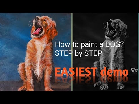 How To Paint A Dog Step by Step Acrylic and Oil Painting tutorial