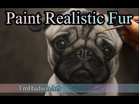 How to paint realistic fur  paint a pug using acrylics Step 33 Final detail layers