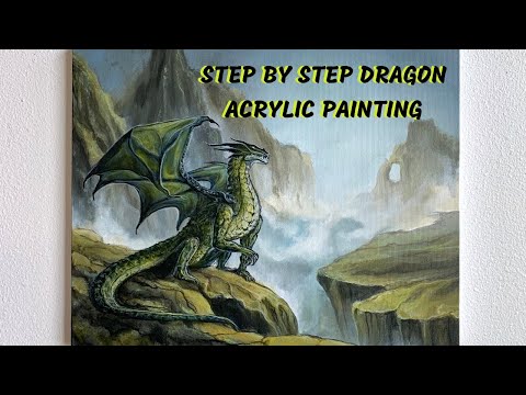 Dragon Painting STEP by STEP Acrylic Painting ColorByFeliks