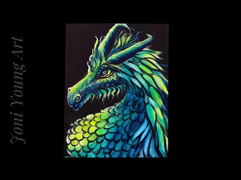 Acrylic Painting of A DRAGON  TIME LAPSE