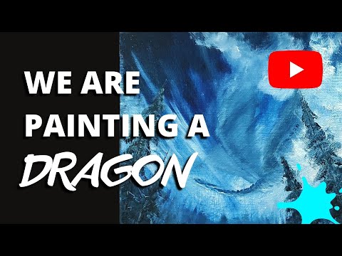 HOW TO PAINT AN ICE DRAGON  EASY PAINTING  ACRYLICS  OILS