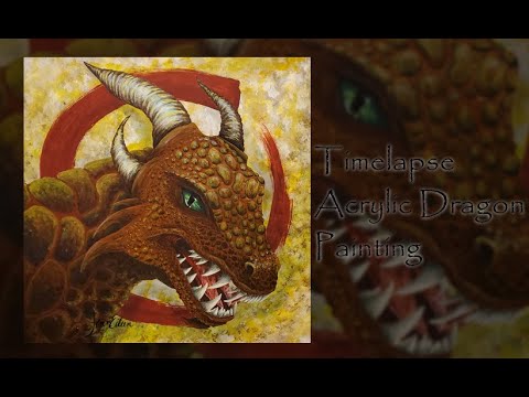 Timelapse Acrylic Dragon Painting