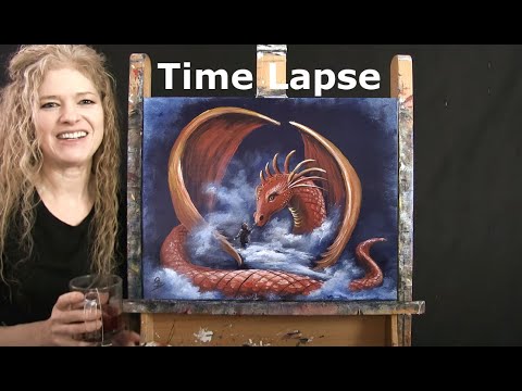 TIME LAPSE  Learn How to Paint quotDRAGON DREAMquot with Acrylic  Inspiring Step by Step Painting Lesson