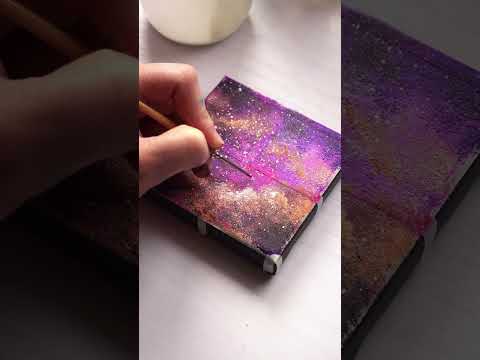 A galaxy window imagine a view like this   easy acrylic painting idea for beginners