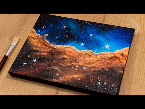 Nebula Acrylic Painting On Canvas  Galaxy Painting Acrylic  How to paint galaxy
