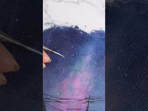 Painting a galaxy using a sponge