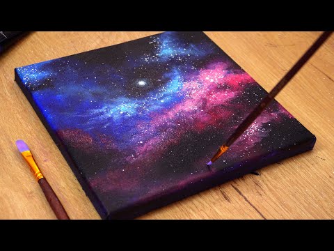 How to Draw Galaxy  Acrylic Painting Techniques  Easy Painting Step by Step for Beginners