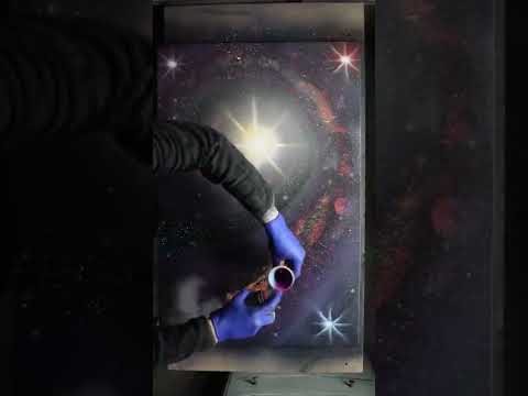 Awesome spiral galaxy spraypaint custom art space shorts
