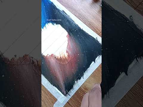 Drawing with 20 Rs Watercolor  Galaxy Painting shorts painting youtubeshorts
