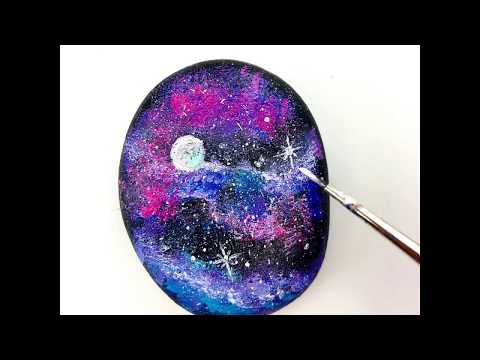 How to Paint a Galaxy Rock