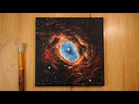 Galaxy Acrylic Painting  The Southern Ring Nebula  Galaxy Painting on Canvas