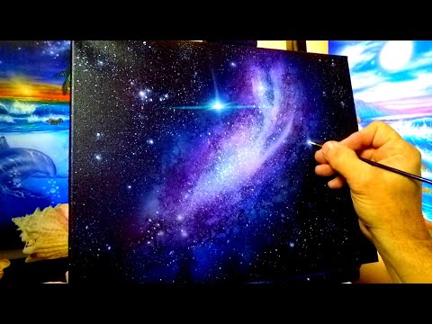 Stepbystep acrylic galaxy painting by quot core color artquot