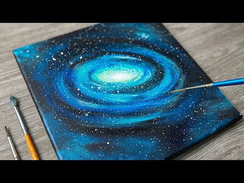 Galaxy Acrylic Painting Tutorial for Beginners  Galaxy Painting Tutorial Easy