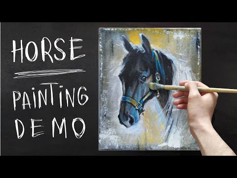 Horse acrylic painting  How to draw a horse  Demo