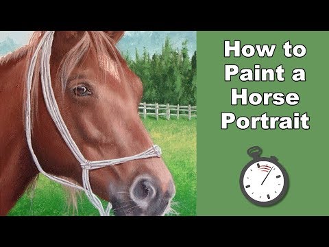 How to Paint Horse Portrait in Acrylic Time Lapse