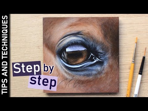How to paint a horse eye in acrylics  Step by step tutorial