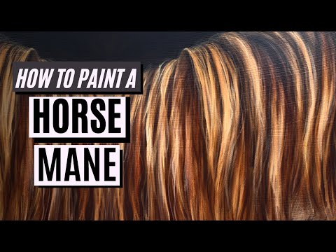 How to Paint HORSE MANE with Oil Paint or Acrylic Paint  Chestnut Horse Hair Tutorial  Painting