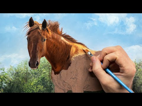 Horse Painting TimeLapse  Oil on Canvas