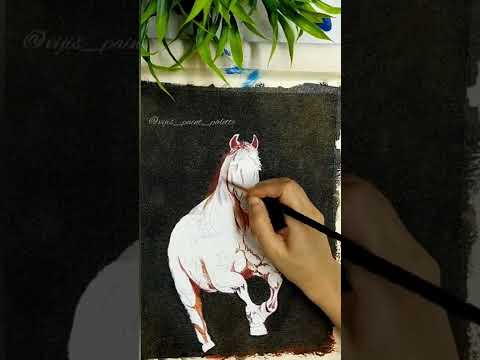 Horse painting using Acrylics 41shortsaestheticacrylicsartprocessyoutubeshortshorse