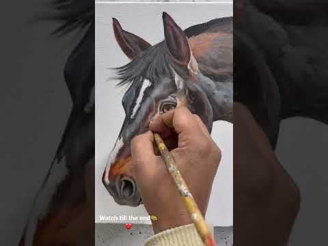 Horse acrylic painting steps in short artoholic pramodkumararts