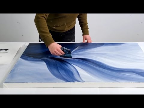 Abstract Painting with ONE COLOR  Free Flow Acrylic Painting  39Hidden Depths39