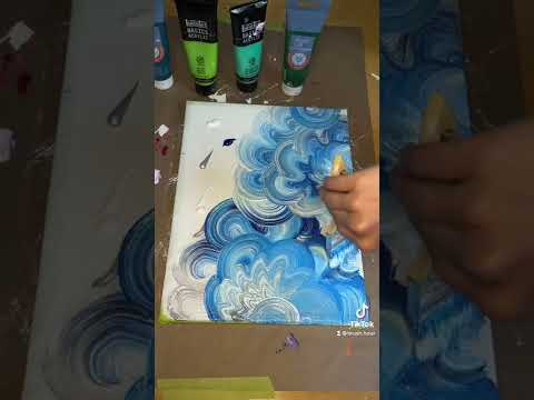 Original wave swirls  painting relaxing satisfying trending abstract artist swirls art