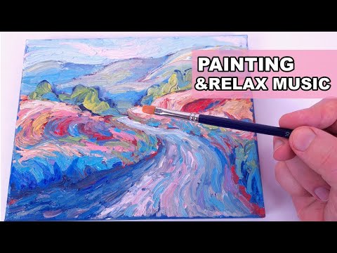 Impressionist Oil Painting Loose Landscape  Paint With Me  Art Therapy  Contemporary Painting