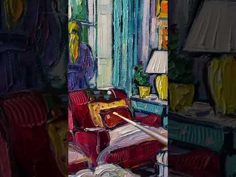 Painting Process of a textured impressionist oil painting