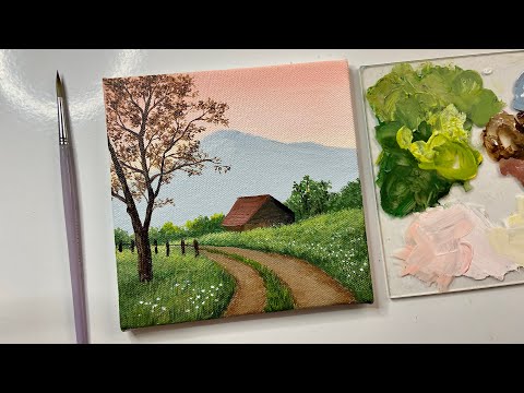 Mountain landscape paintingacrylic painting tutorialacrylic painting for beginners tutorial