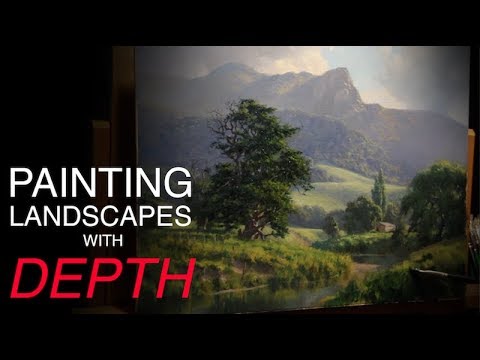 How to paint LANDSCAPES with DEPTH  Atmospheric PERSPECTIVE