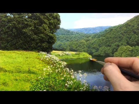 133 Painting a landscape in oil  Time Lapse