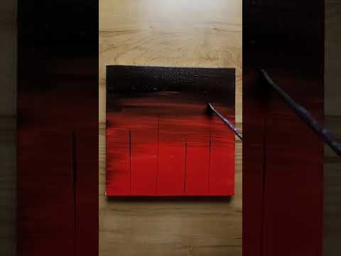 Red Acrylic Painting  Easy Landscape Painting  short youtubeshorts