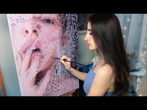 I painted a shower portrait  Oil Painting Time Lapse