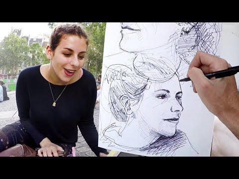 DRAWING LIVE PORTRAITS in PARIS