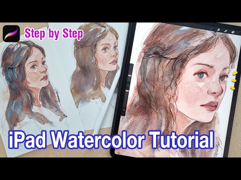 Procreate Watercolor Tutorial with iPad  How to paint a Face Portraits  Step by step